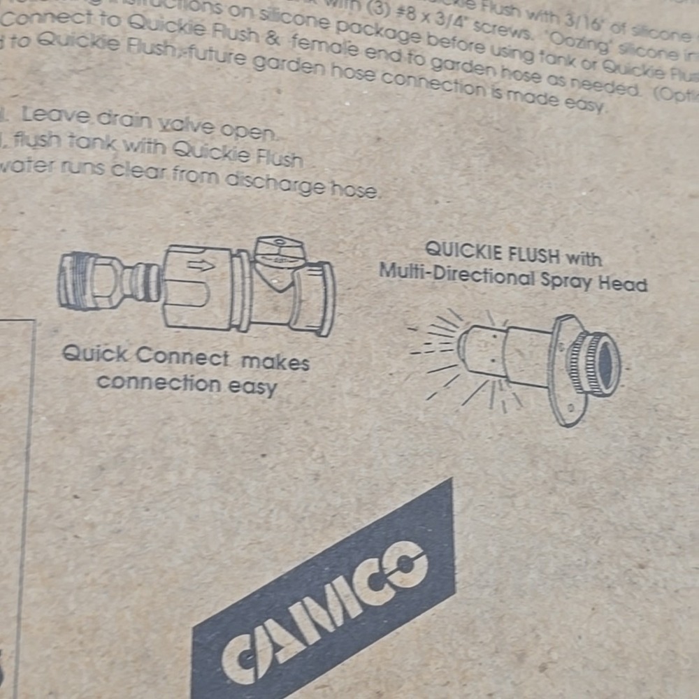 CAMCO RV Quickie Flush w/Quick Connect Motorhomes Campers 5th Wheels 40125 - Picture 8 of 10
